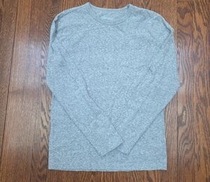 J. Crew Kids Long-Sleeve Pocket Tee in Broken-in-Jersey XL Heather Grey